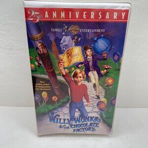 Vintage Willy Wonka & The Chocolate Factory 25th Anniversary VHS Tape Clamshell